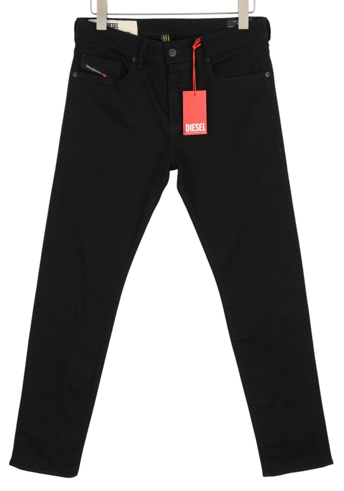 DIESEL Buster 0688H vyriški džinsai, W31/L32, siaurėjantys, juodi, su sagomis ir kišenėmis. 