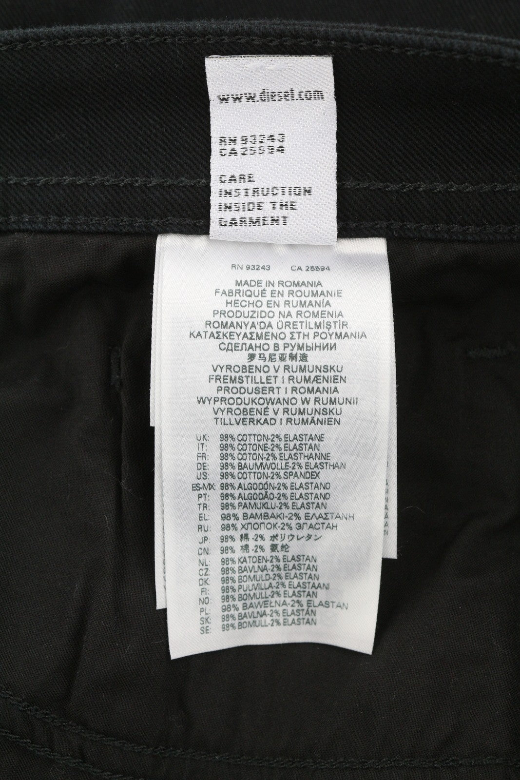 DIESEL Buster 0688H vyriški džinsai, W31/L32, siaurėjantys, juodi, su sagomis ir kišenėmis. 