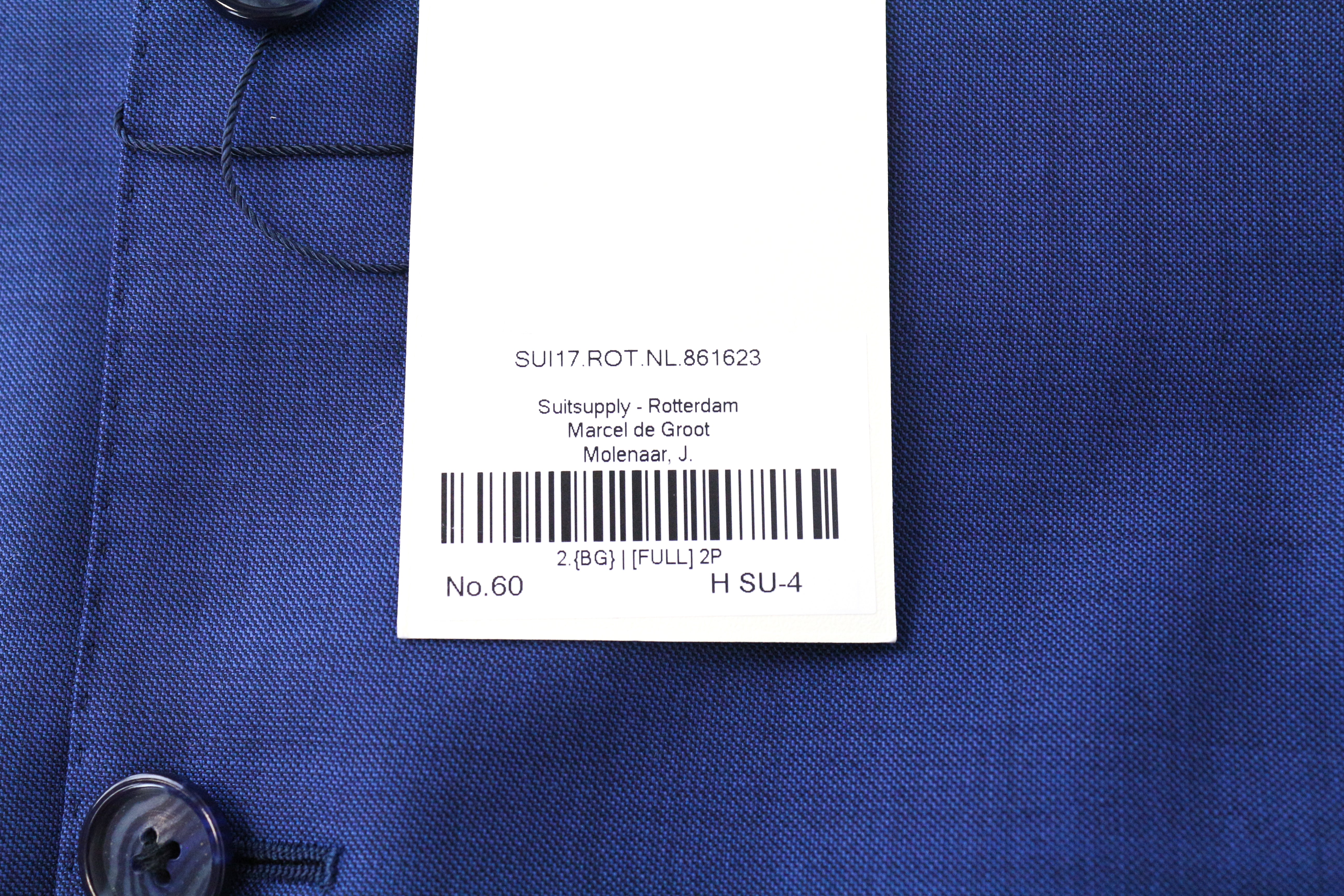 SUITSUPPLY Lazio UK52S Men's Blazer Blue Wool Lined Formal Buttoned