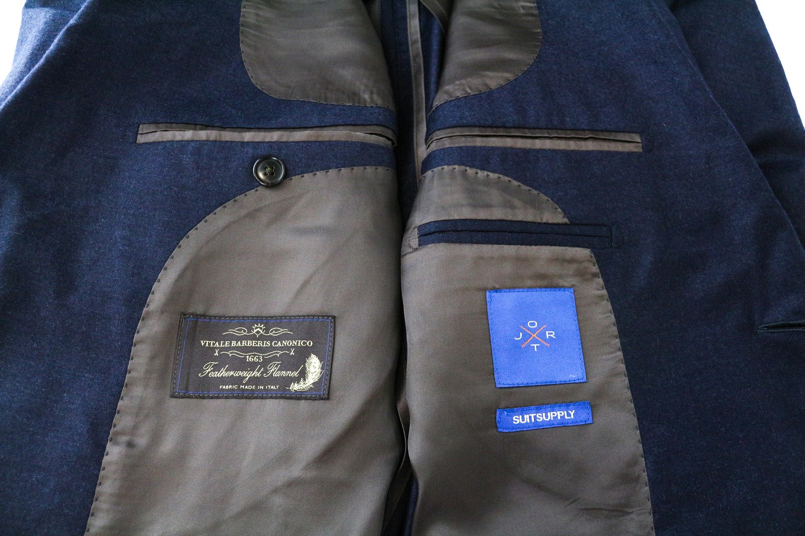 SUITSUPPLY Jort Patch Blazer Men's UK44R Navy Wool Cashmere Silk Mix