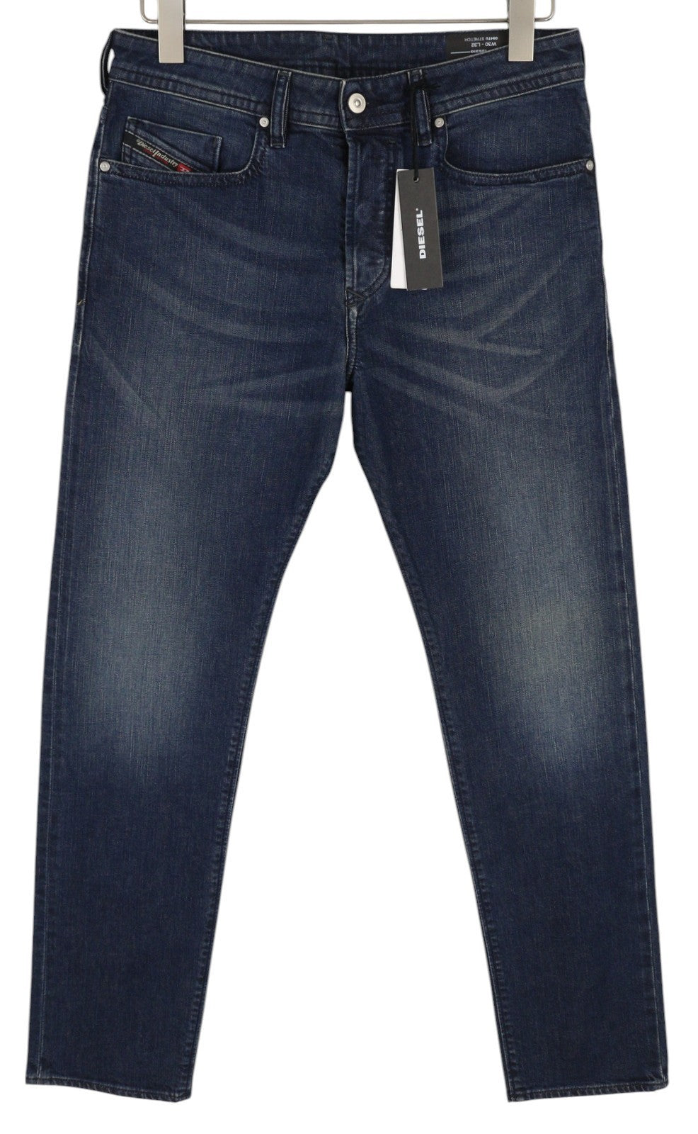 DIESEL Buster 084TU vyriški džinsai W30/L32 siaurėjantys, tamprūs, mėlyni, su sagomis 