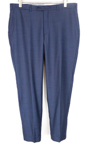 SUITSUPPLY Sienna UK42S Blue Wool Pleated Trousers Men's Slit Pocket Pants