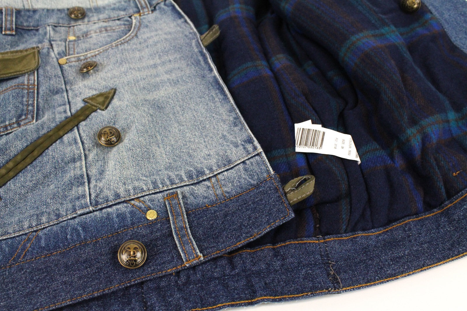 Moteriškas DESIGUAL džinsinis švarkas, 38 cm, mėlynas, su blizgučiais ir ilgomis rankovėmis, dirbtinės odos. 