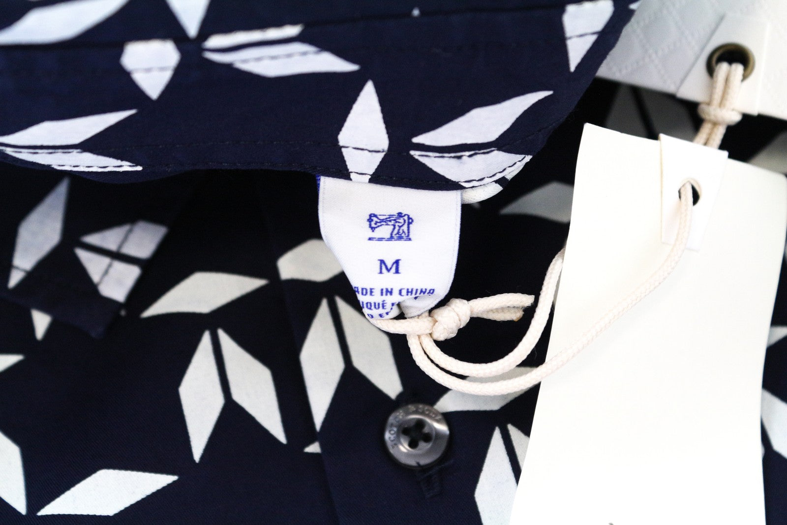 SCOTCH &amp; SODA Ams Couture vyriški marškinėliai, M dydžio, ploni, tamsiai mėlyni, raštuoti, tamprūs medvilnės mišinio marškinėliai 