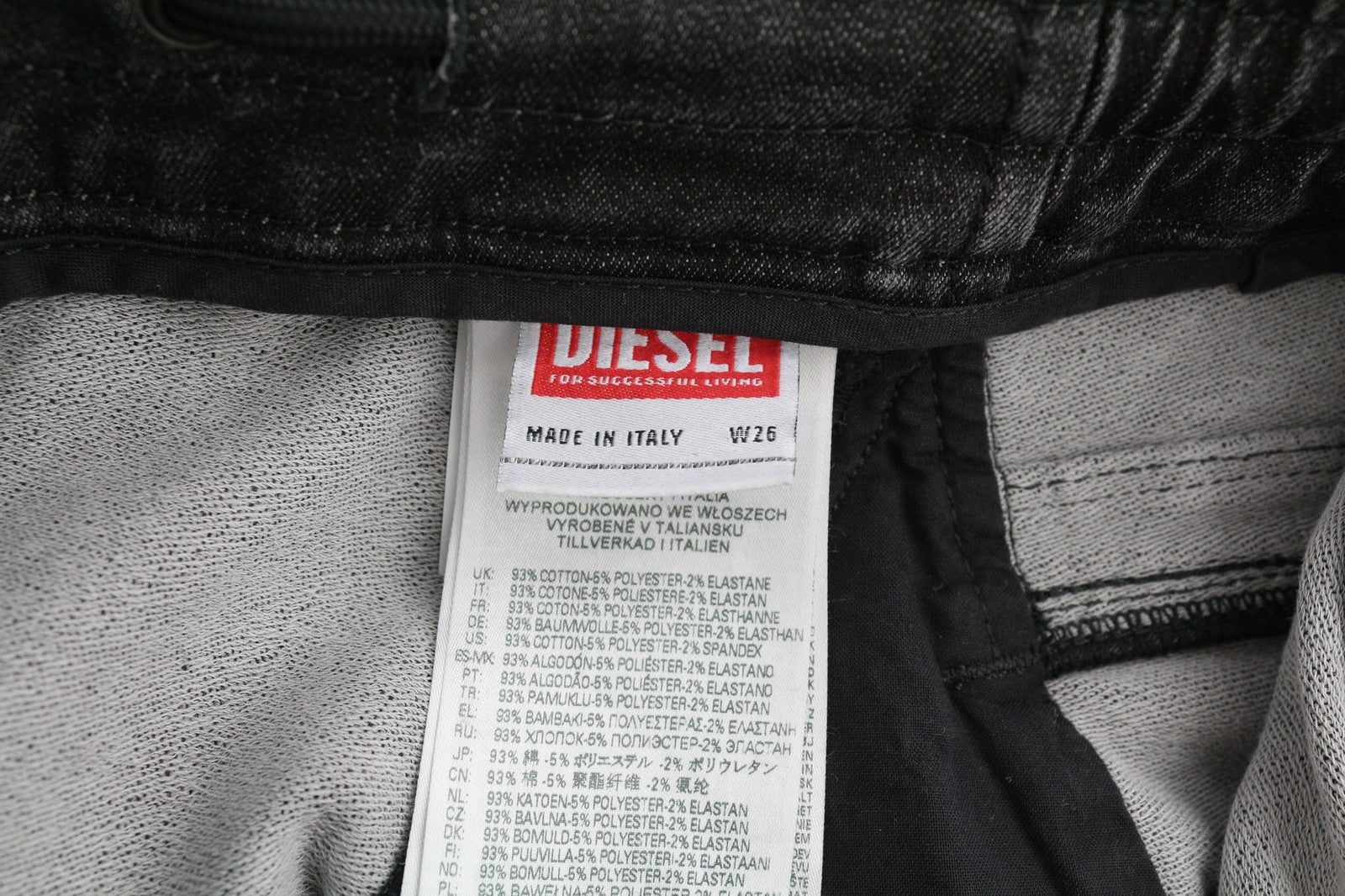 DIESEL D-Krailey-ET 09D52 moteriški džinsai W26 Jogg sportinis su elastingu juosmeniu, pilki, RRP 250 € 