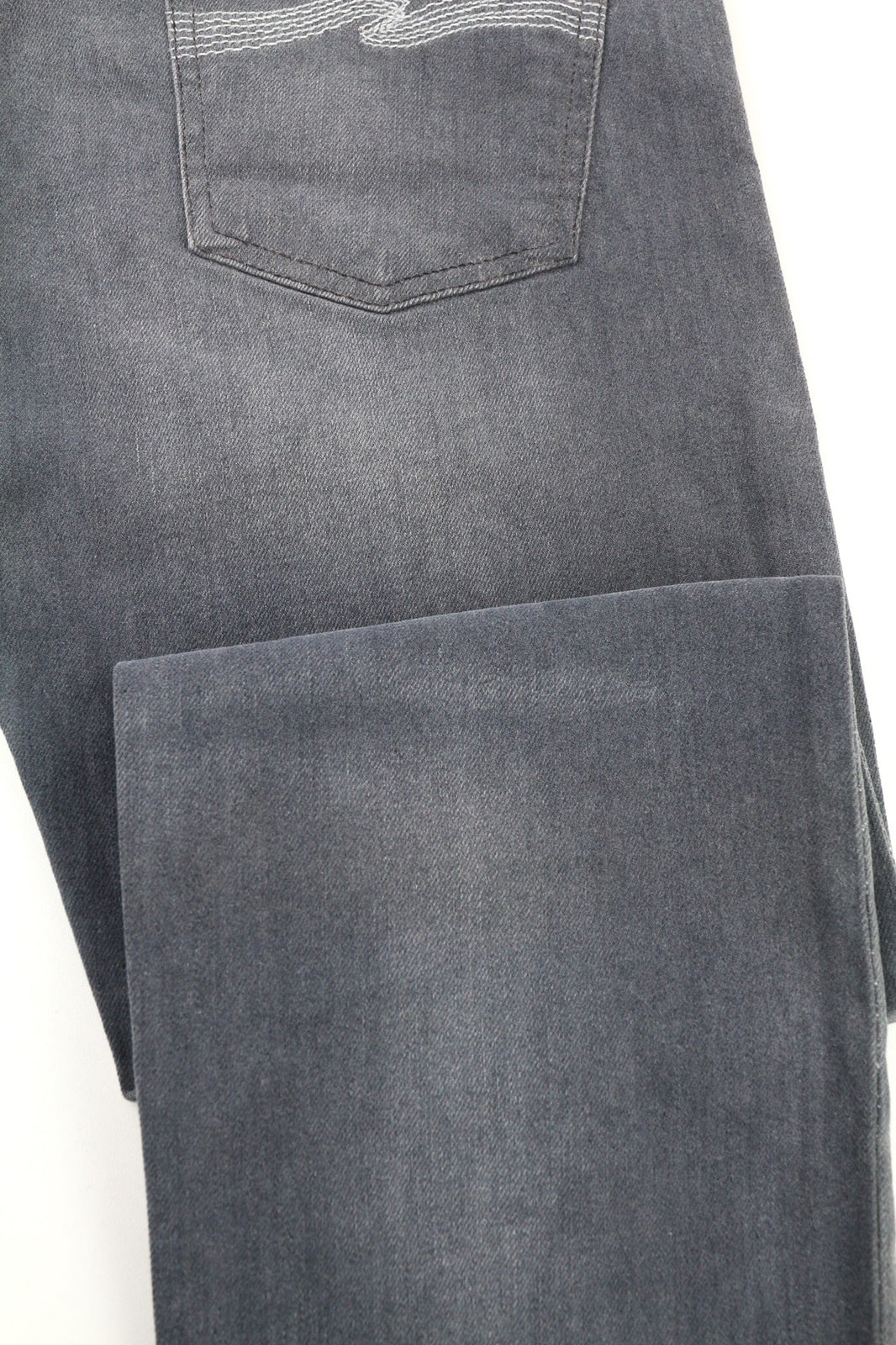 NUDIE JEANS Thin Finn Men Jeans W32/L32 Slim Grey Cotton Elastane Zipped Washed