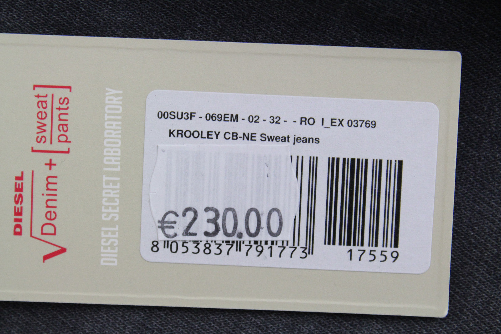 Vyriški DIESEL džinsai Krooley CB-NE 069EM W32 pilki, dirbtinio tamprumo, ploni. 