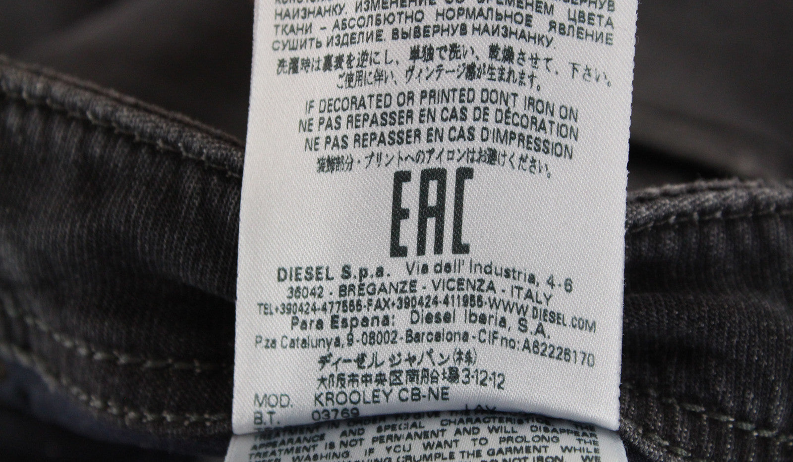 Vyriški DIESEL džinsai Krooley CB-NE 069EM W32 pilki, dirbtinio tamprumo, ploni. 