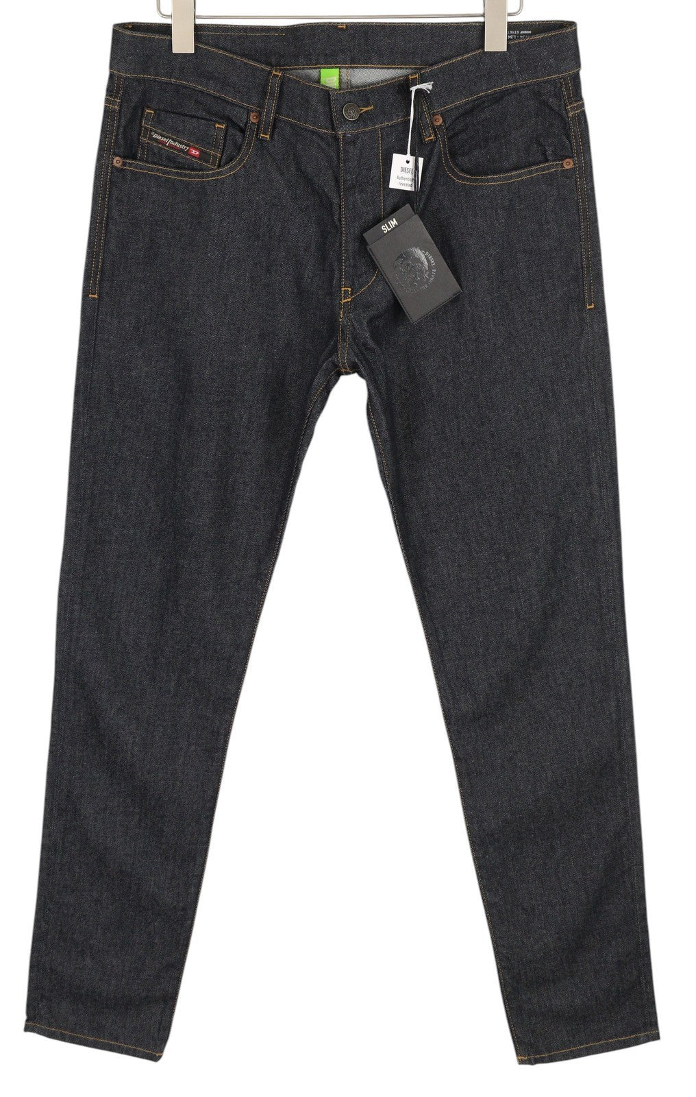 DIESEL D-Strukt 009HF vyriški džinsai W34/L34 Slim Fit su tampriu užtrauktuku, tamsiai mėlyni 