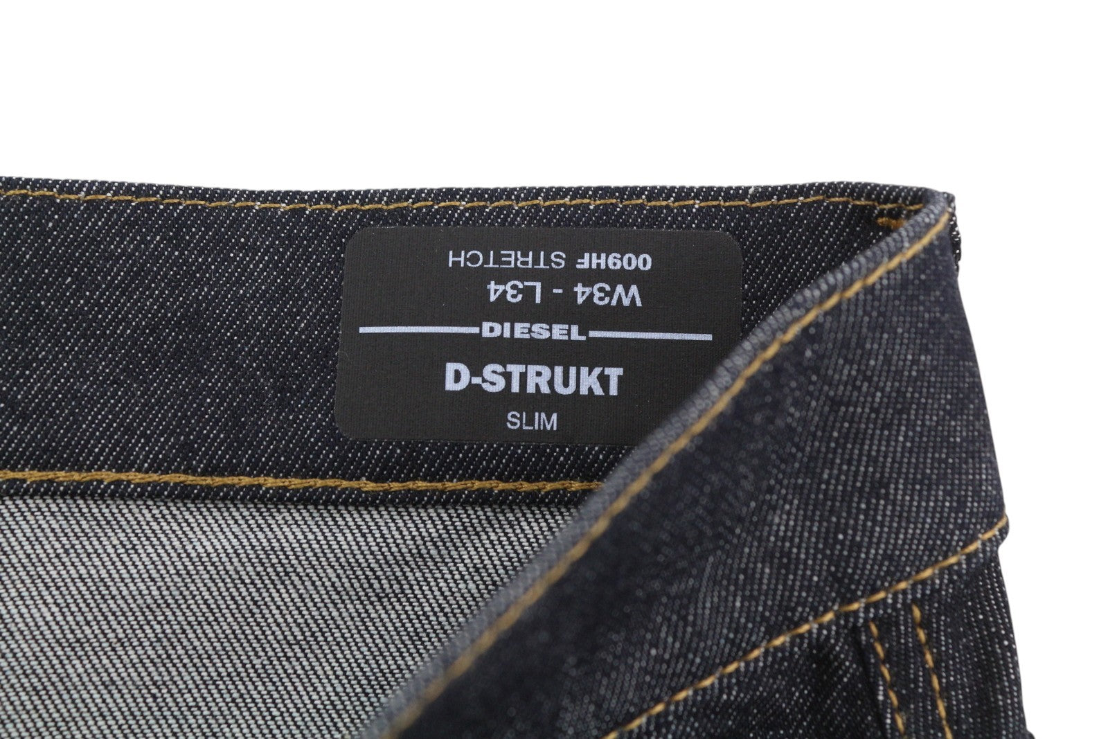 DIESEL D-Strukt 009HF vyriški džinsai W34/L34 Slim Fit su tampriu užtrauktuku, tamsiai mėlyni 