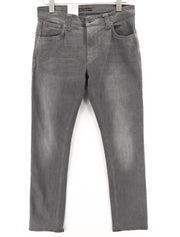 NUDIE JEANS Thin Finn Men Jeans W31/L32 Slim Fit Grey Cotton Elastane Wash
