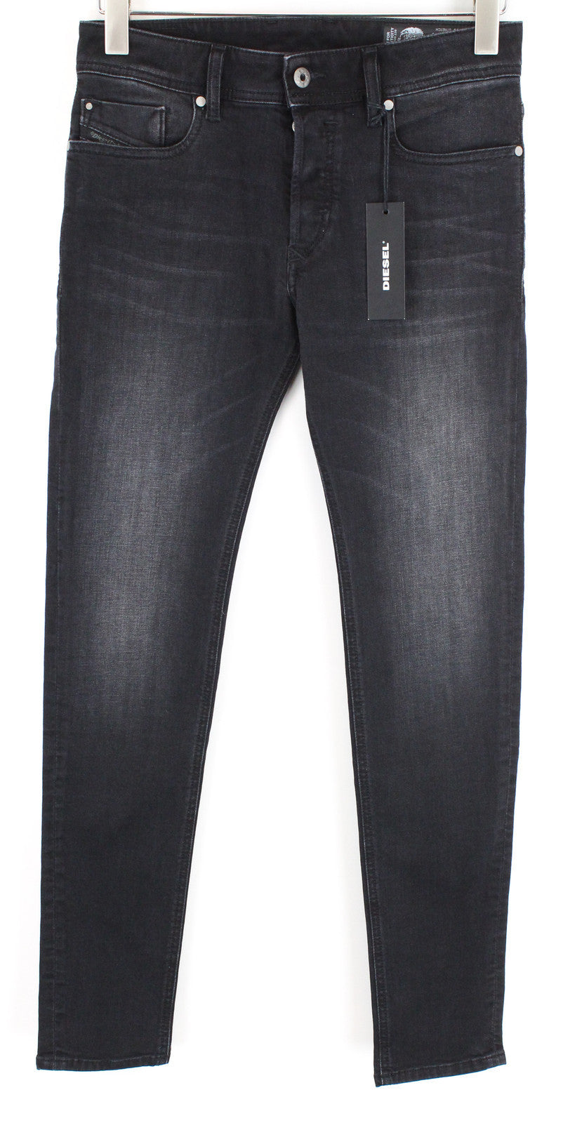 DIESEL vyriški „Troxer R6T80“ džinsai, W27/L30, ploni, tamprūs, pilki, medvilniniai 