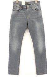 NUDIE JEANS Thin Finn Men Jeans W28/L32 Slim Casual Washed Grey Cotton Stretch