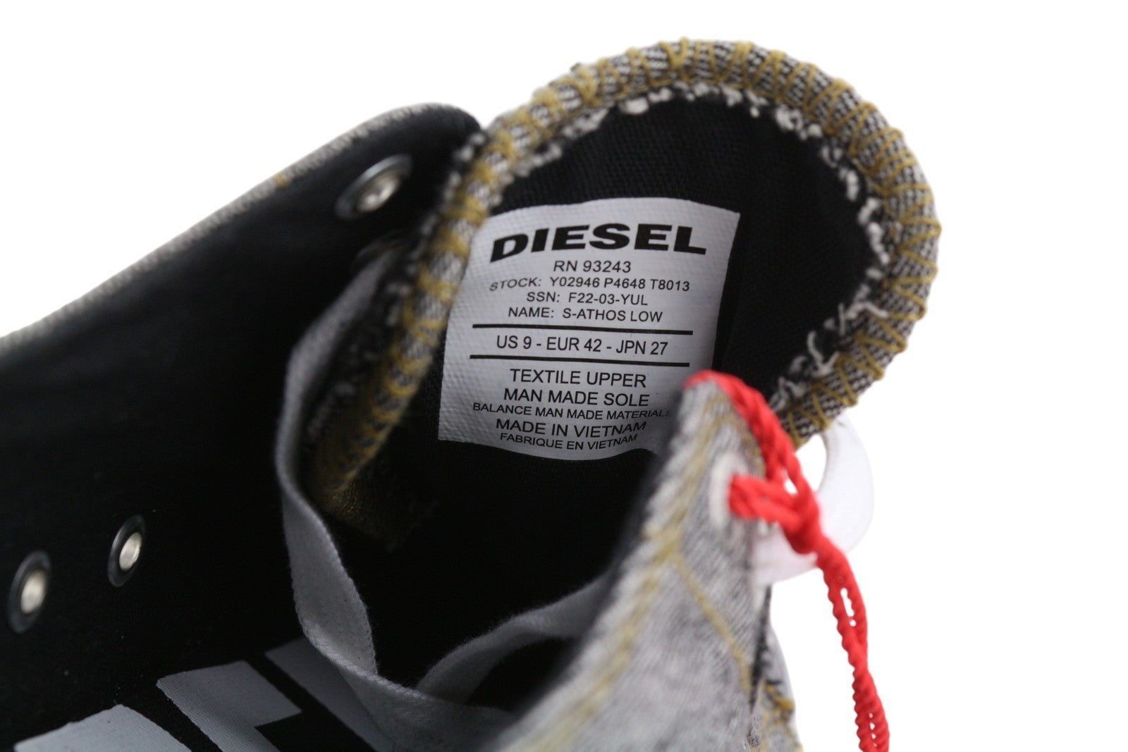DIESEL S-Athos žemakulniai vyriški sportbačiai, EU42, tamsiai rudi, žema pakulnė, su raišteliais, migdolų nosele, RRP 175 € 