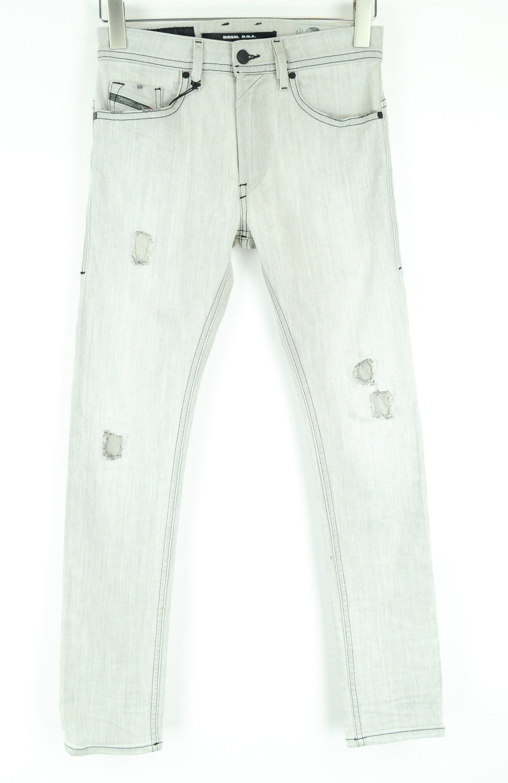 Men's DIESEL Thommer 0676M Jeans W26/L30 Light Grey Slim Skinny Stretch