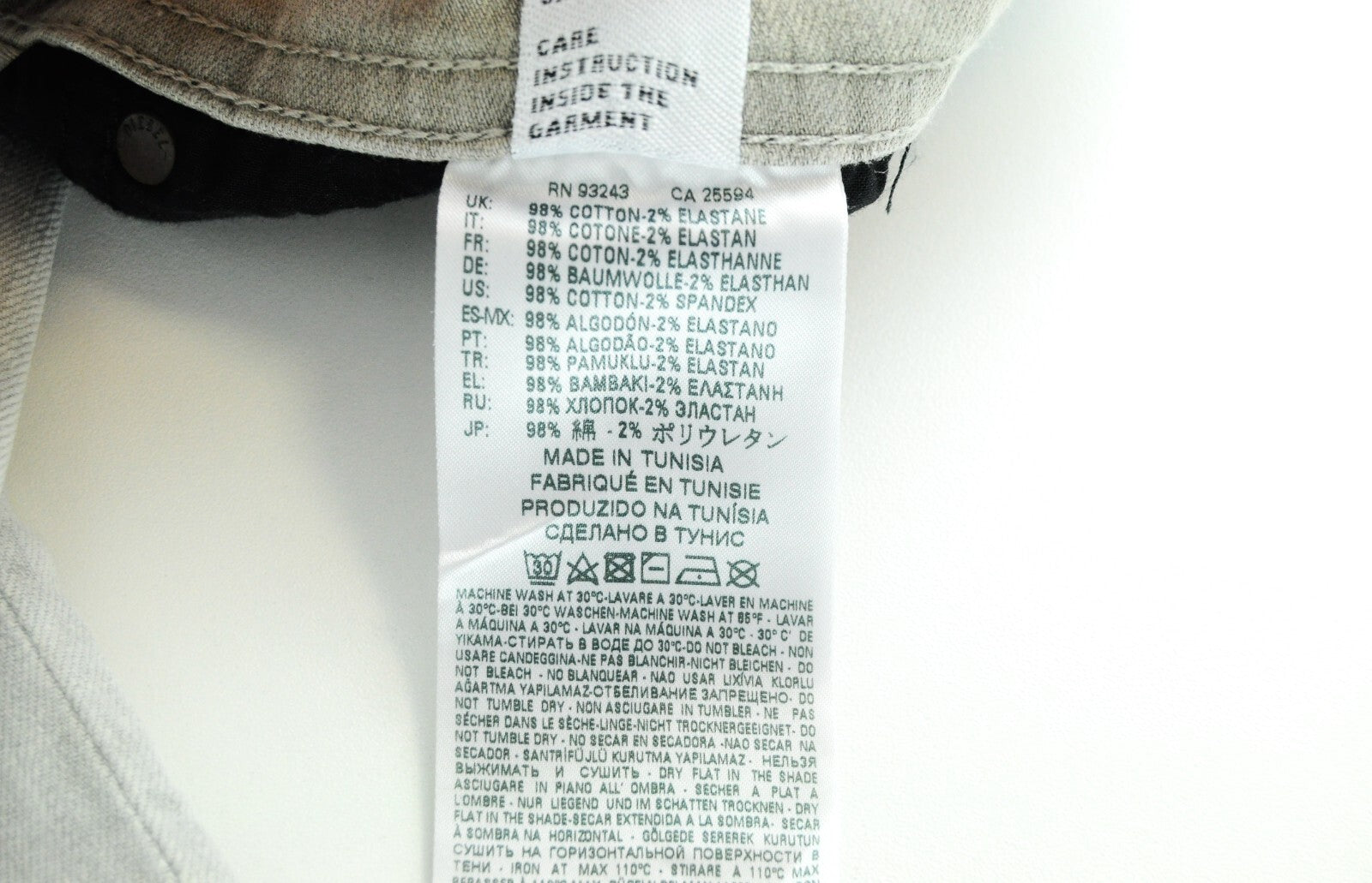 DIESEL Thommer 0676M vyriški džinsai W27/L30 Slim Skinny Ripped pilki tamprūs 