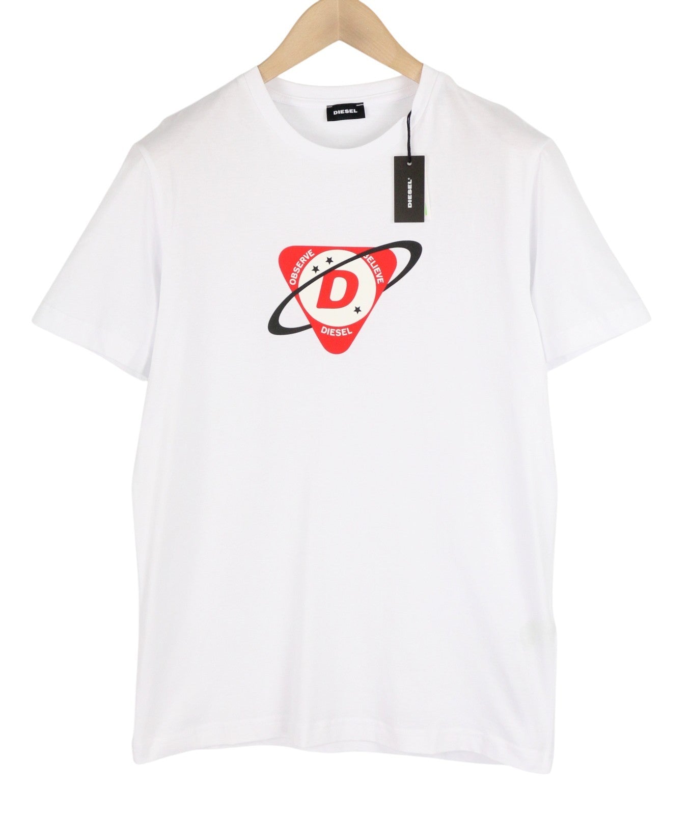 DIESEL T-Diegos-K24 Men's T-Shirt L White Short Sleeve Crew Neck Cotton Tricot