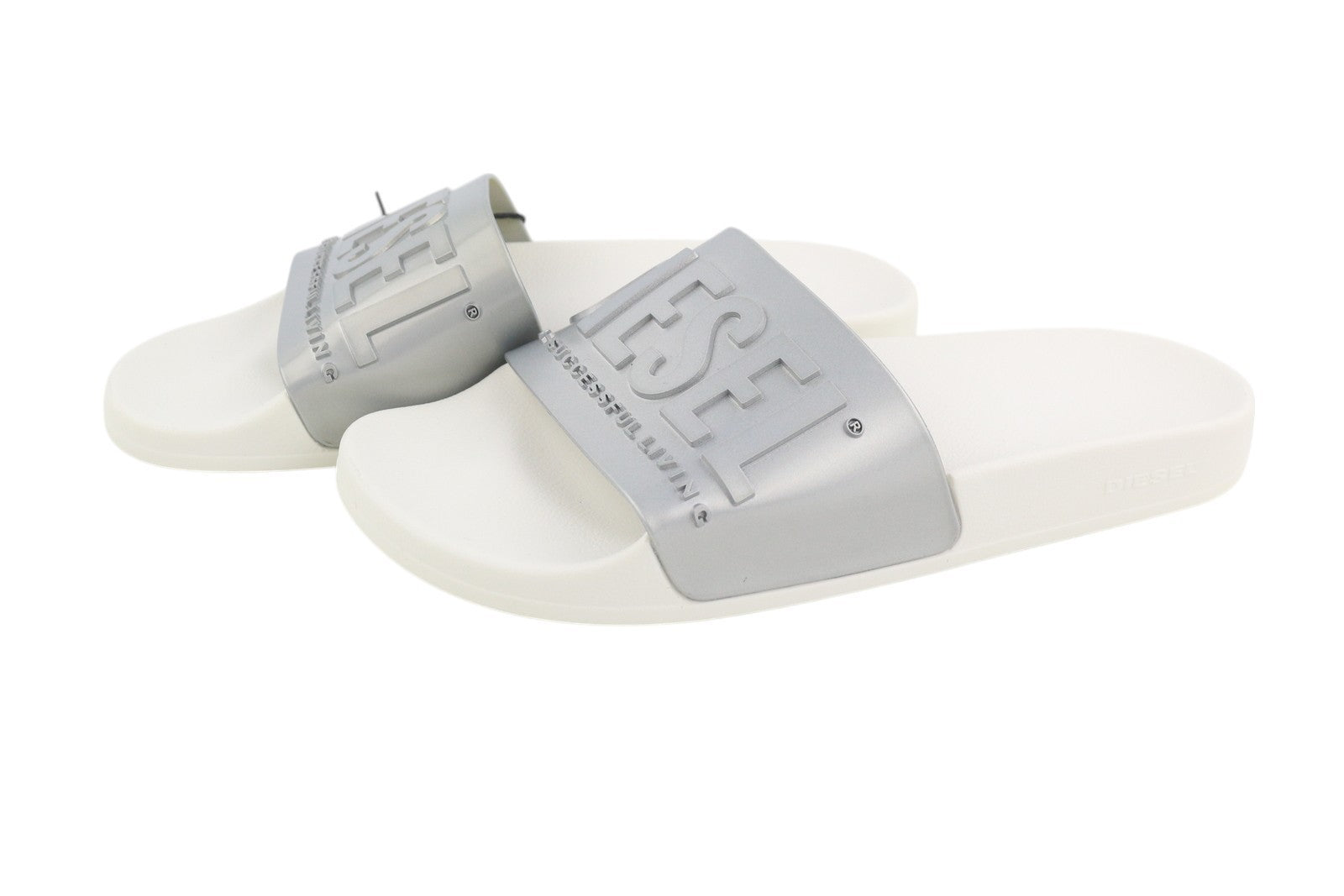 DIESEL Sa-Mayemi moteriškos basutės, 37 dydžio, šviesios paplūdimio šlepetės atviromis nosimis, šlepetės su logotipu. 