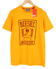 DIESEL T-Diegor-E10 Men T-Shirt L Orange Short Sleeve Crew Neck Tricot Logo