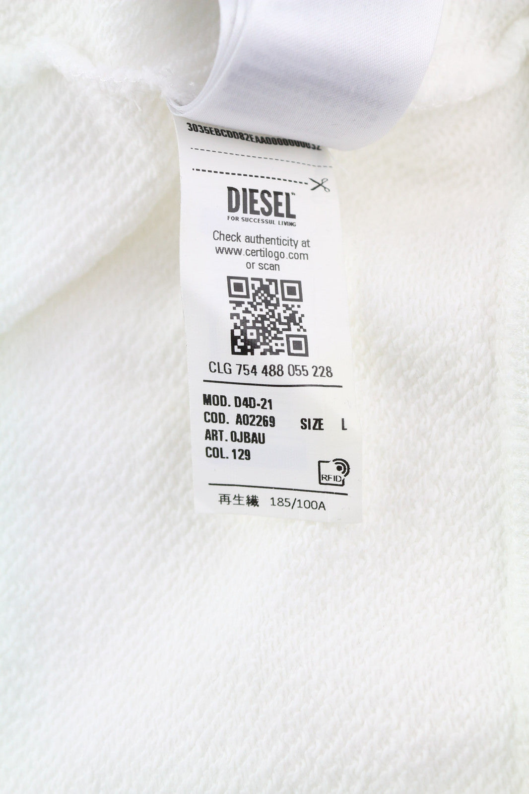 DIESEL D4D-21 vyriškas džemperis su gobtuvu L dydžio, baltas, medvilninis megztinis su kengūros kišene ir gobtuvu. RMK 175 € 