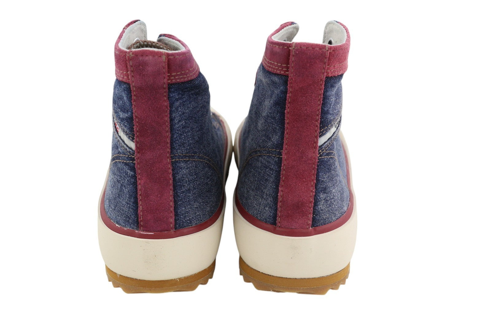 DIESEL S-Principia Mid vyriški sportbačiai, EU45, aukšti pakulniai, nėriniuoti, džinsinio audinio, migdolų nosies, RRP 160 € 