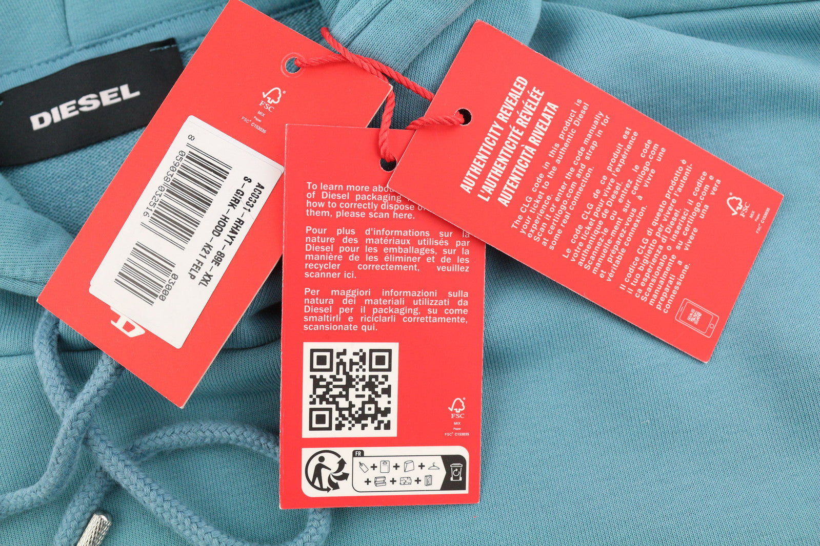 DIESEL S-Girk-Hood-K21 vyriškas džemperis su gobtuvu, 2XL, mėlynas, megztinis, didelis, kengūros spalvos, rekomenduojama kaina – 110 € 