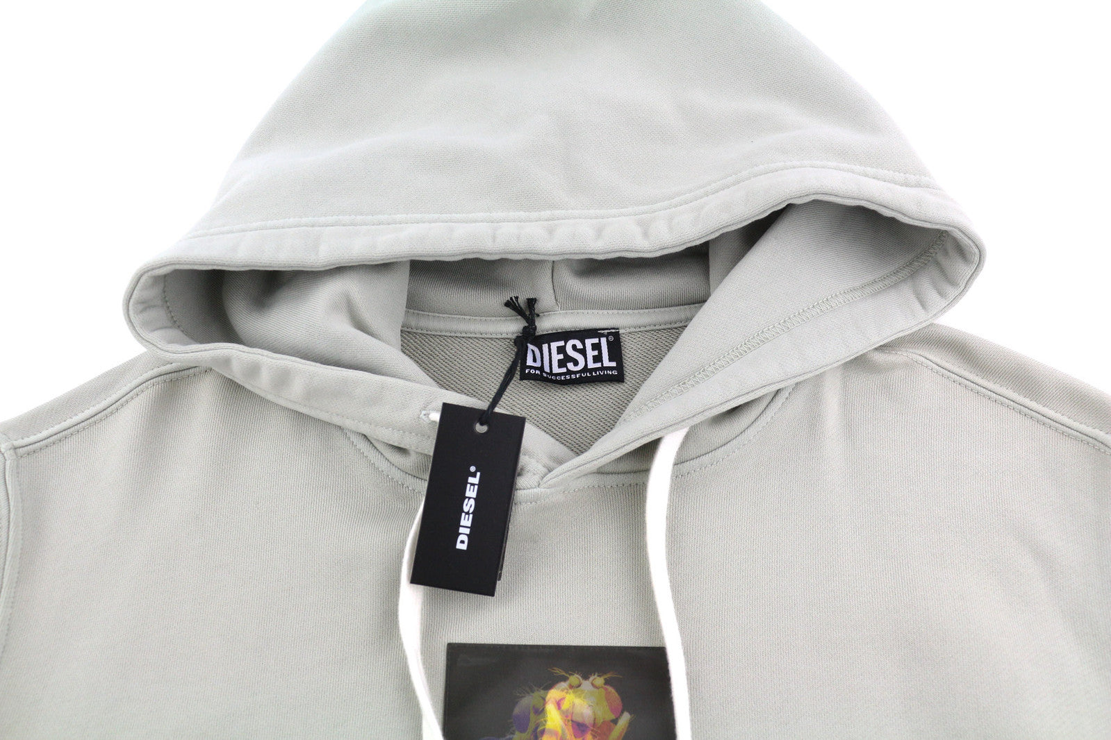 DIESEL S-Ginn-Hood-E2 vyriškas džemperis su gobtuvu, L dydžio, pilkas, megztinis su kengūra, didelis, rekomenduojama kaina – 195 € 