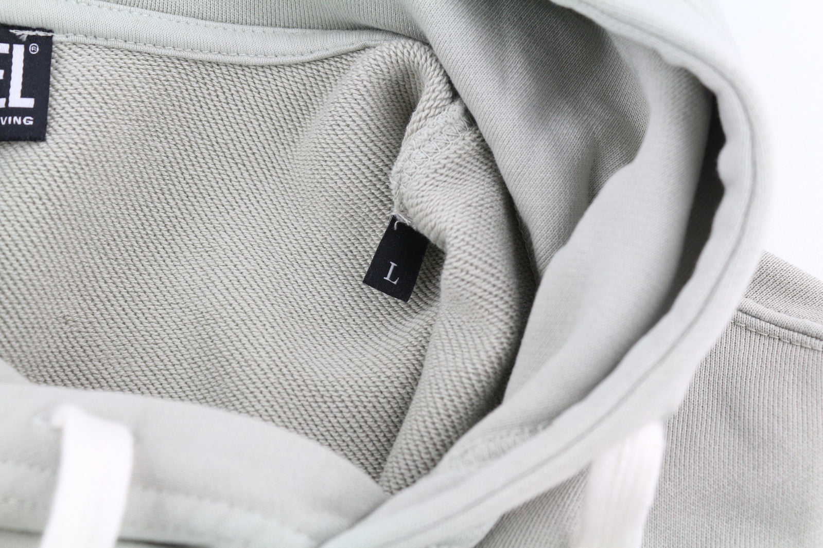 DIESEL S-Ginn-Hood-E2 vyriškas džemperis su gobtuvu, L dydžio, pilkas, megztinis su kengūra, didelis, rekomenduojama kaina – 195 € 