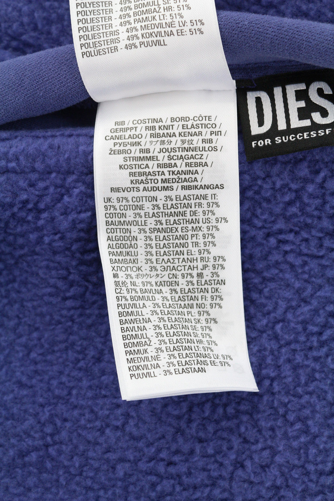 DIESEL S-Rummes-Zip-Rev vyriškas džemperis su gobtuvu, XL, mėlynas, rekomenduojama kaina – 250 €, su didelėmis flisinėmis kišenėmis 