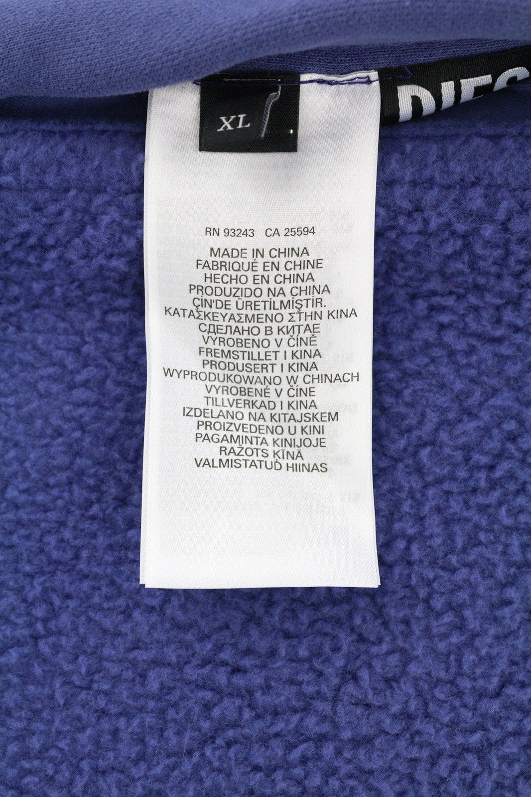 DIESEL S-Rummes-Zip-Rev vyriškas džemperis su gobtuvu, XL, mėlynas, rekomenduojama kaina – 250 €, su didelėmis flisinėmis kišenėmis 