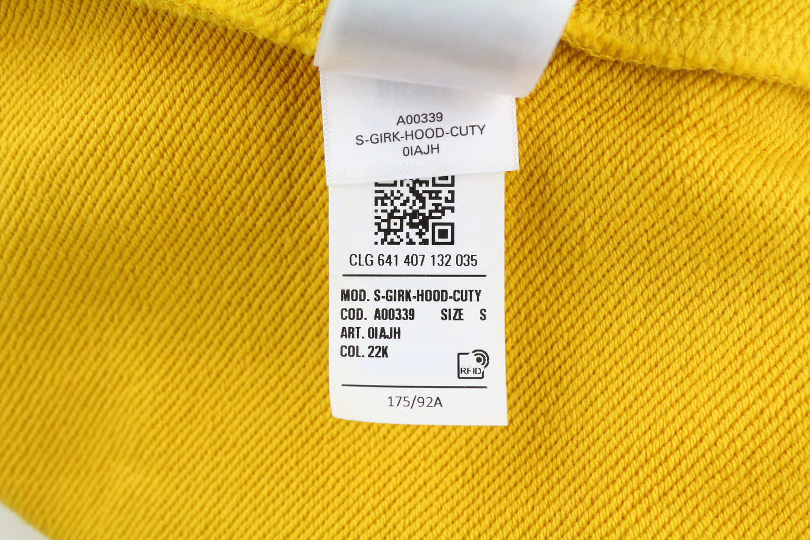 DIESEL S-Girk-Hood-Cuty vyriškas džemperis su gobtuvu S dydžio, geltonas, megztinis su kengūra, didelis dydis, RRP140 