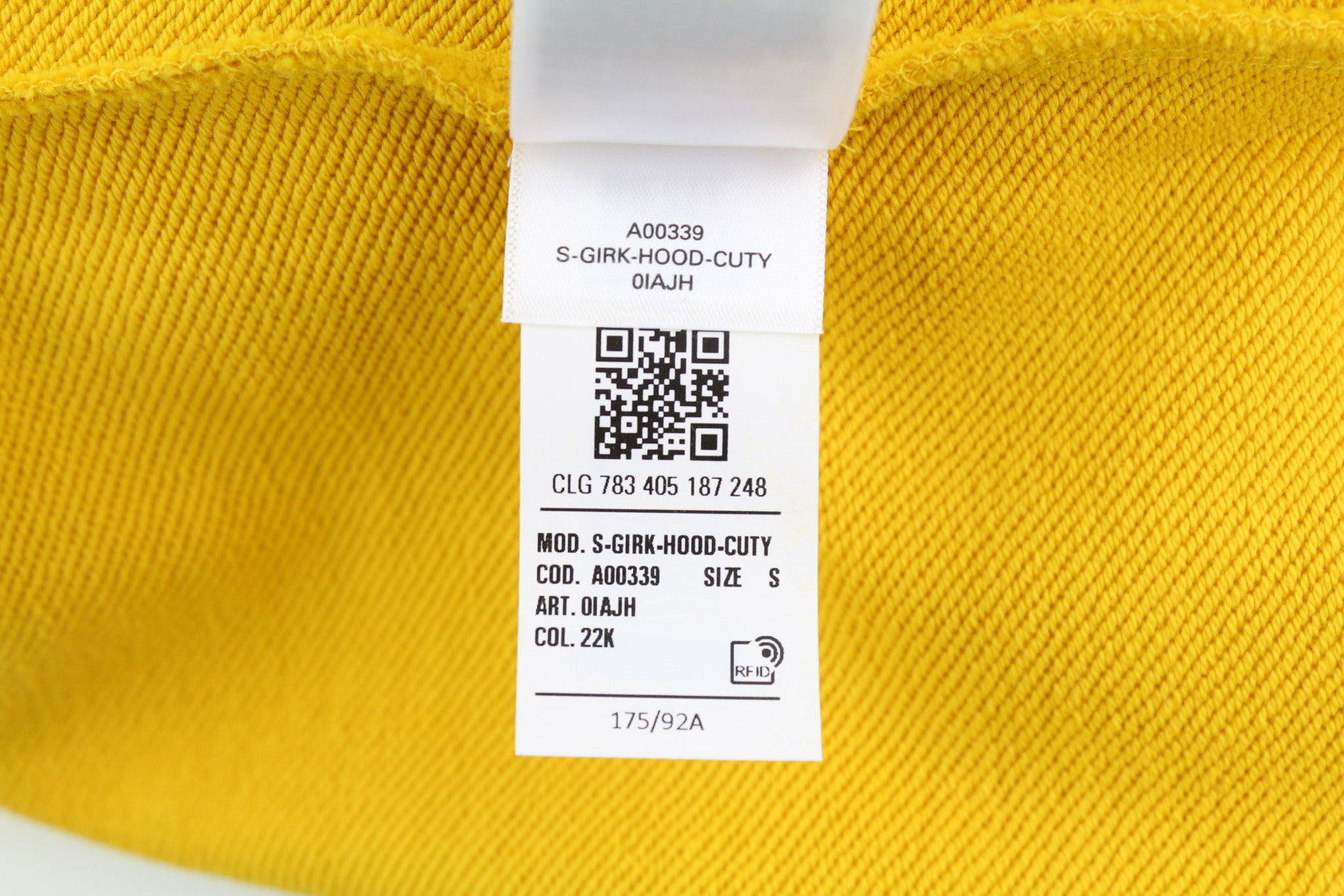 DIESEL S-Girk-Hood-Cuty vyriškas džemperis su gobtuvu S dydžio, geltonas, megztinis su kengūra, RRP 140 €, didelis dydis 