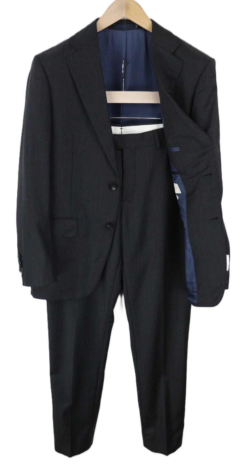 SUITSUPPLY Napoli kostiumas UK36R vyriškas Super 110's pilkas vilnonis dviejų dalių komplektas 