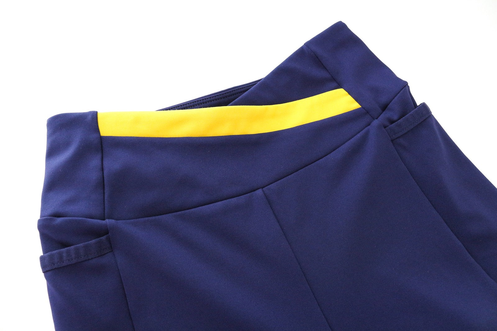 GYMSHARK violetinės/geltonos moteriškos XS dydžio tamprės su kišenėmis 