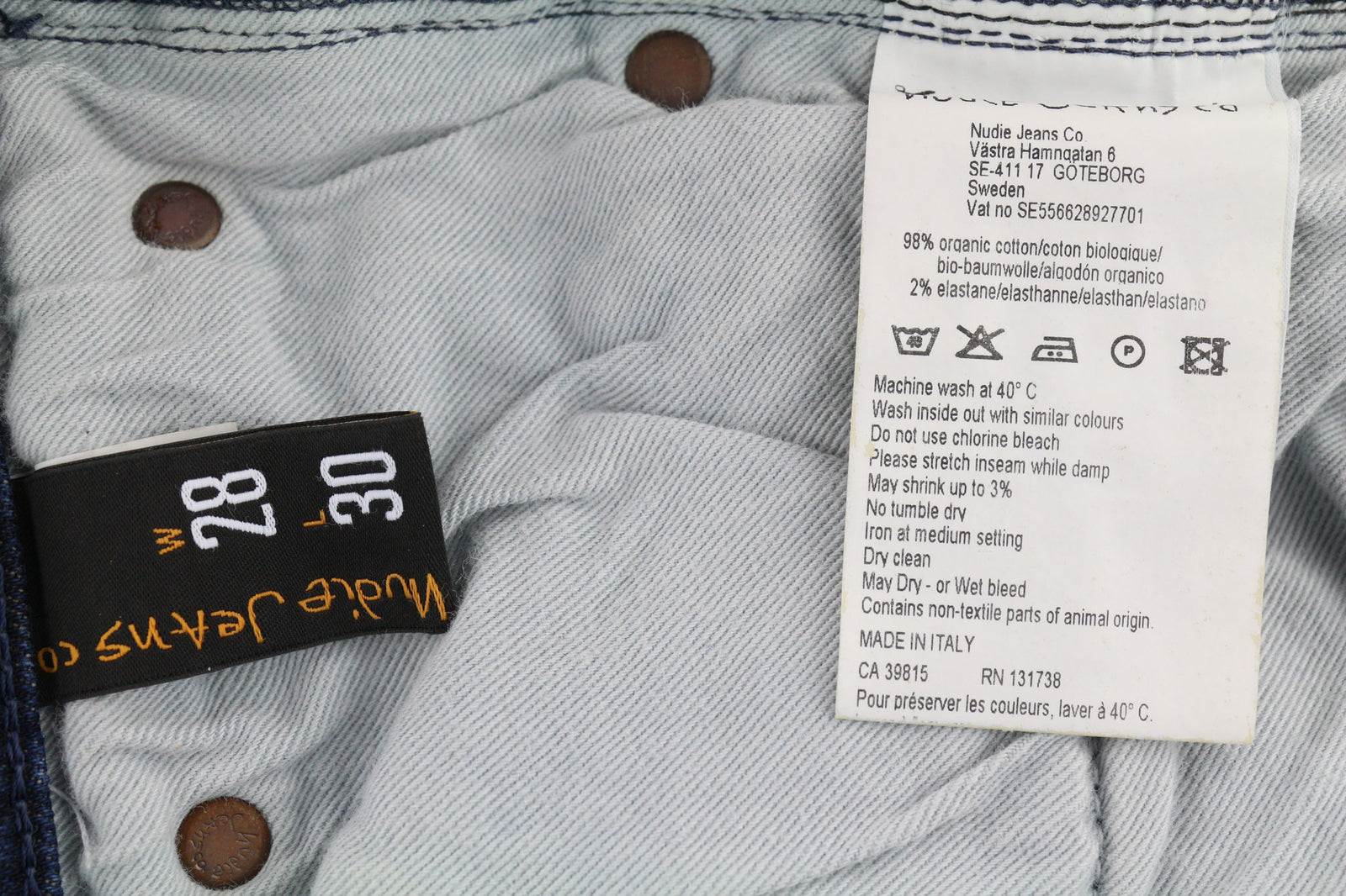 NUDIE JEANS Vyriški Džinsai High Kai W28/L30 Slim mėlyni, tamprūs, skalbti 