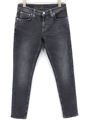 NUDIE JEANS Skinny Lin vyriški džinsai W29/L30 aptempti, skalbtos medvilnės tamprūs, pilki 