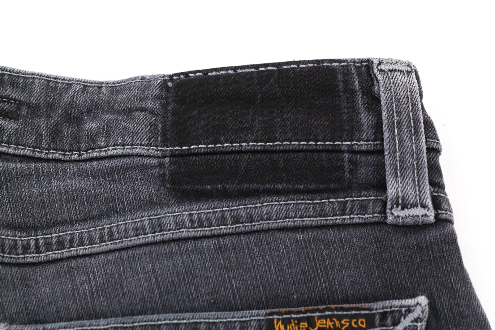 NUDIE JEANS Skinny Lin vyriški džinsai W29/L30 aptempti, skalbtos medvilnės tamprūs, pilki 