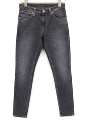 NUDIE JEANS Skinny Lin Men Jeans W28/L30 Tight Cotton Stretch Shimmering Grey
