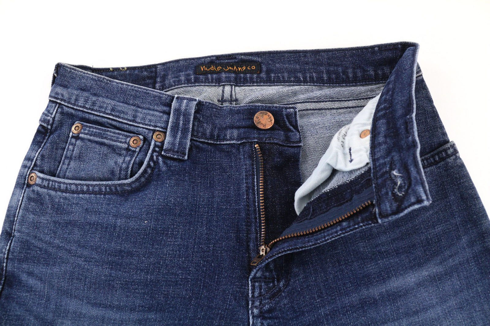 NUDIE JEANS Skinny Lin Men Jeans W28/L30 Tight Fit Blue Washed 5-Pocket