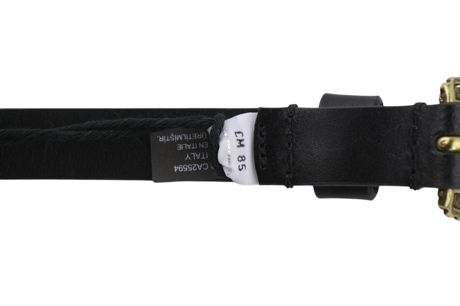 DIESEL B-Texy moteriškas diržas, 85 cm, juodas, 100 % odinis, su metalinėmis sagtimis, plonas 