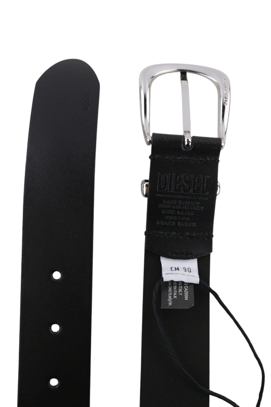 DIESEL B-Burny moteriškas diržas, 90 cm, juodas, natūralios odos, detalės, rekomenduojama kaina – 180 € 