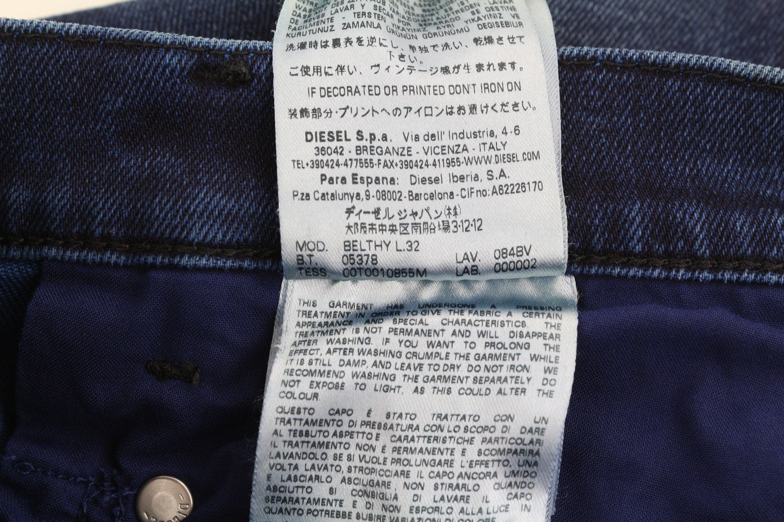 DIESEL Belthy 084BV Women Jeans W26/L32 Regular Slim Straight Low Waist Stretch