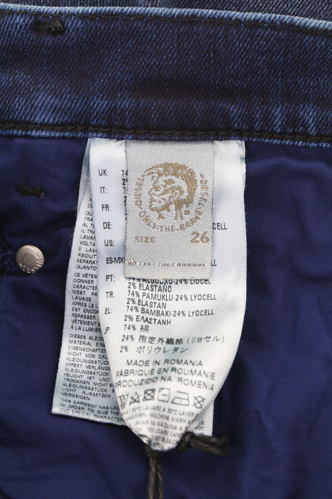 DIESEL Belthy 084BV Women Jeans W26/L32 Regular Slim Straight Low Waist Stretch