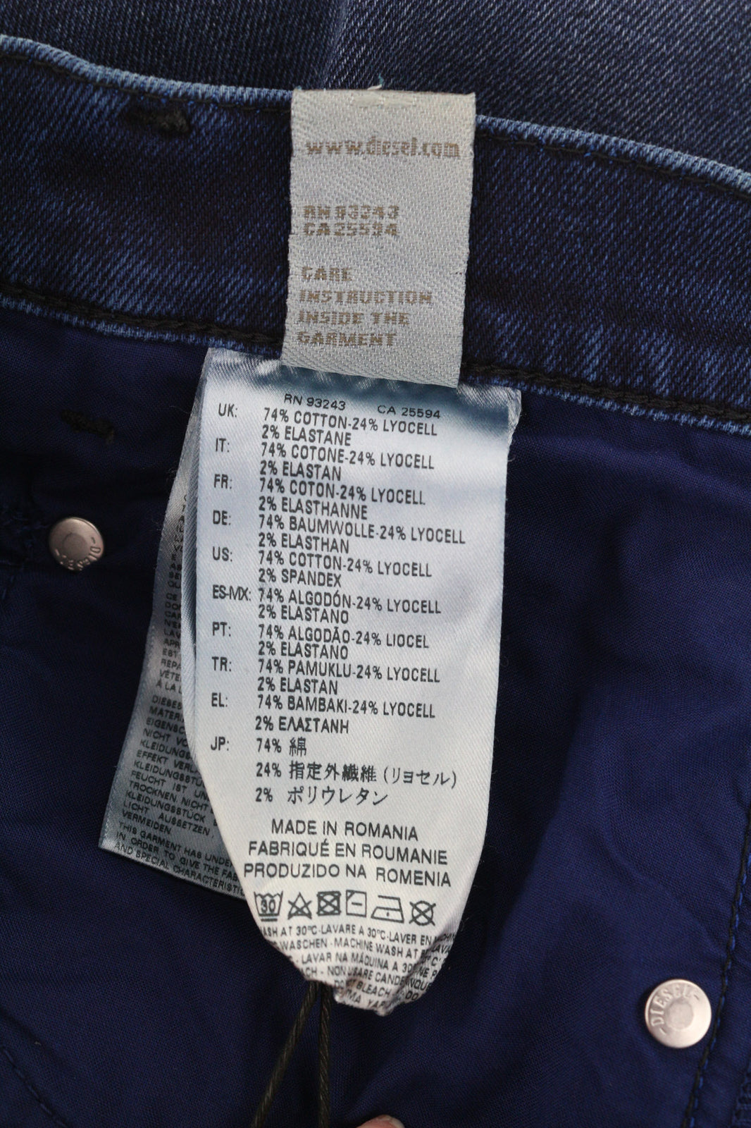 DIESEL Belthy 084BV Women Jeans W26/L32 Regular Slim Straight Low Waist Stretch