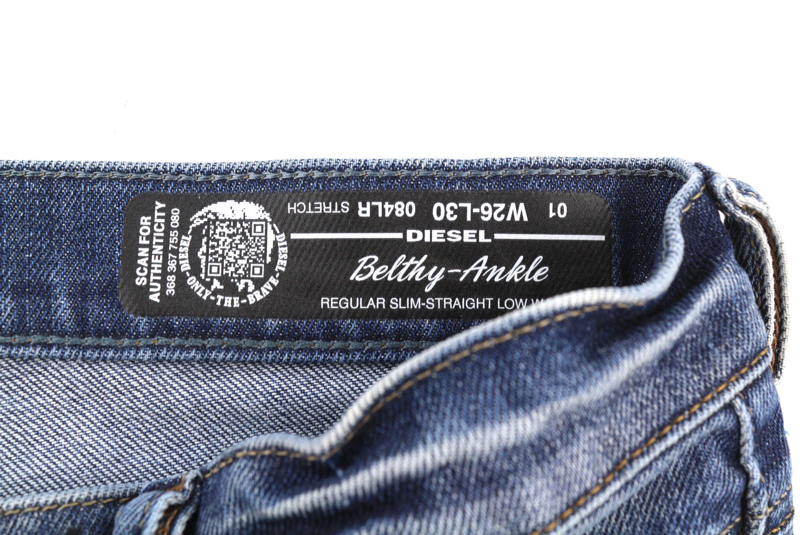 DIESEL Belthy-Ankle 084LR Women Jeans W26/L30 D.N.A. Slim Straight Blue RRP€200
