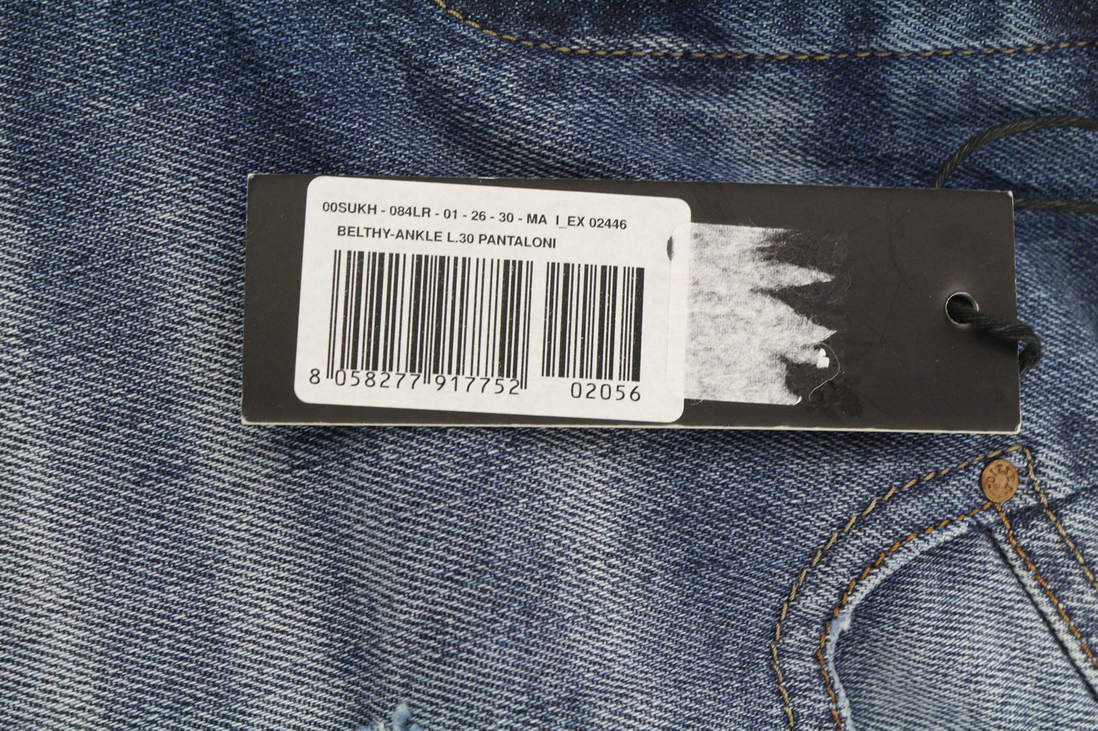 DIESEL Belthy-Ankle 084LR Women Jeans W26/L30 D.N.A. Slim Straight Blue RRP€200