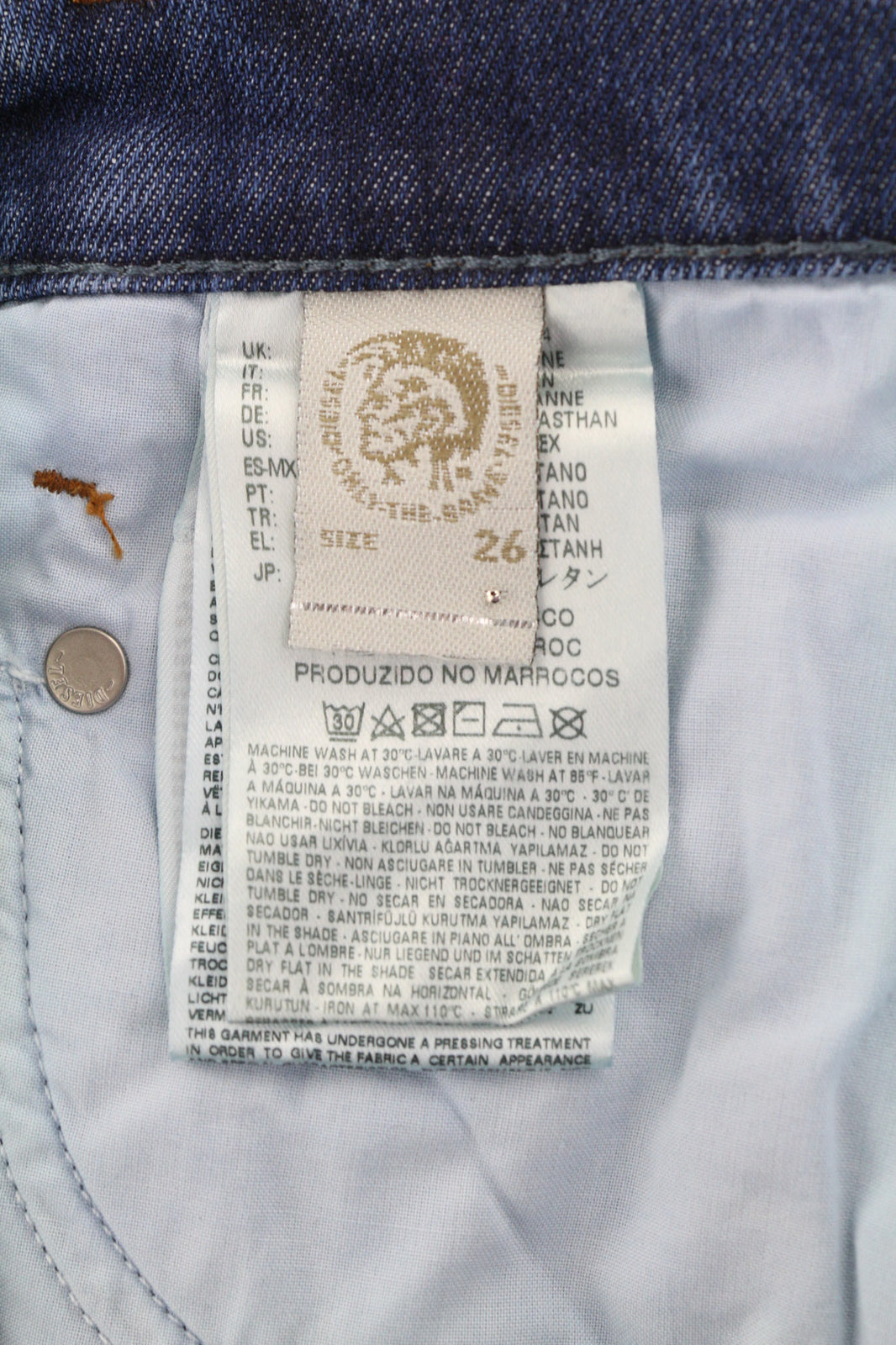 DIESEL Belthy-Ankle 084LR Women Jeans W26/L30 D.N.A. Slim Straight Blue RRP€200