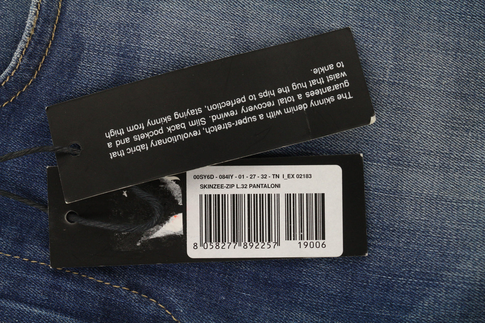 DIESEL Skinzee-Zip 084IY Women Jeans W27/L32 Super Slim Skinny RRP€190