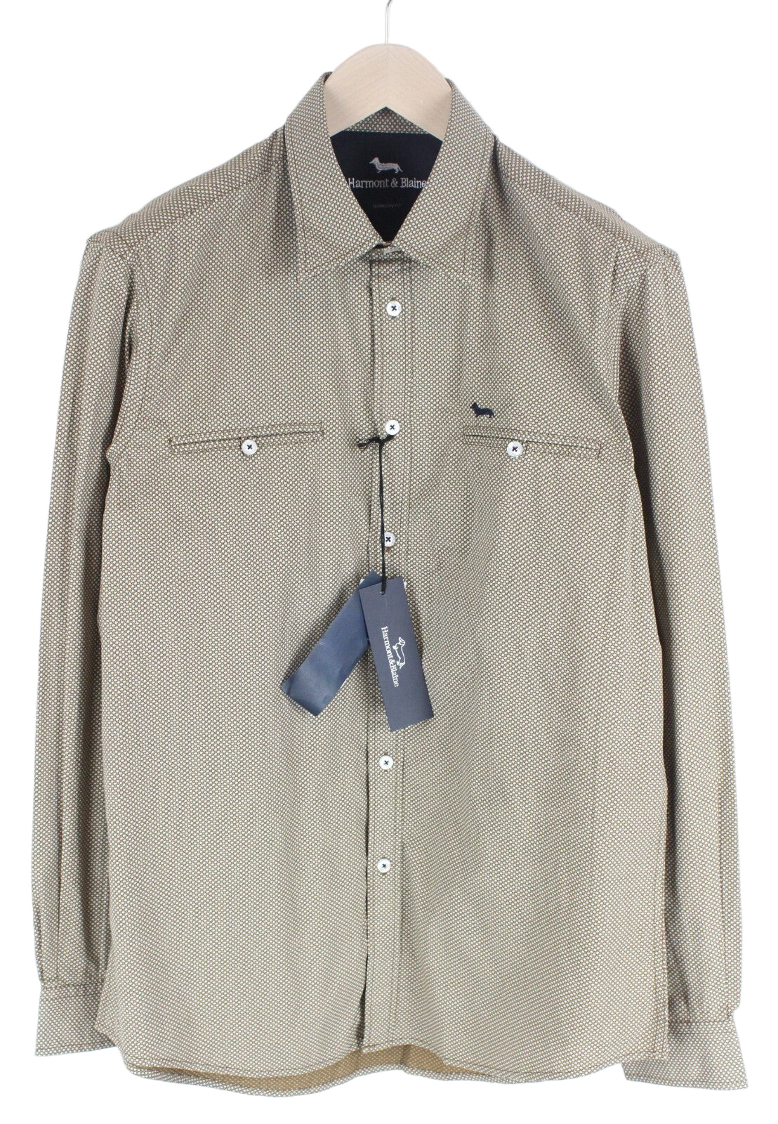 HARMONT &amp; BLAINE vyriški marškiniai su besiūlėmis kišenėmis, gėlėtu raštu ir siauru kirpimu, 3XL dydžio 