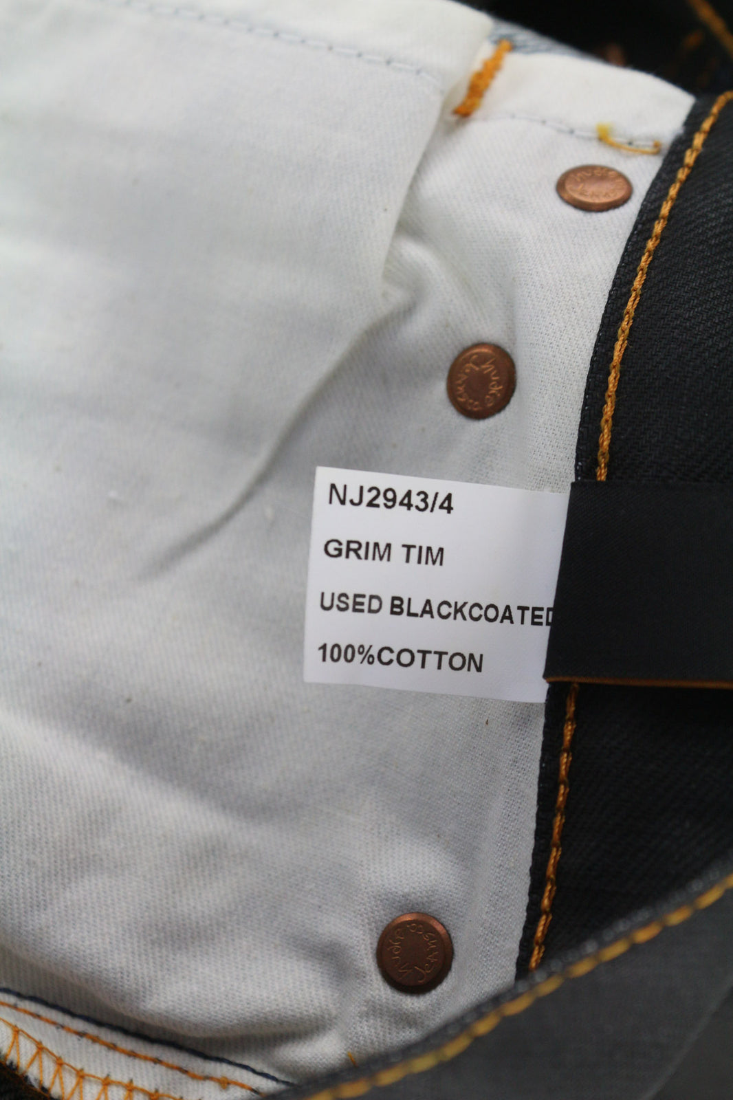 NUDIE JEANS Grim Tim Men Jeans W28/L32 Slim Fit Pure Cotton Black Coated